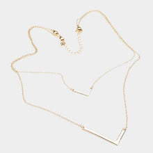 Load image into Gallery viewer, Gold 2Row Strand Double Monogram Detachable Chain Necklace
