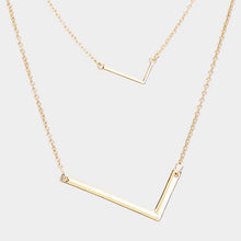 Load image into Gallery viewer, Gold 2Row Strand Double Monogram Detachable Chain Necklace
