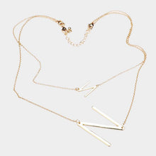 Load image into Gallery viewer, Gold 2Row Strand Double Monogram Detachable Chain Necklace
