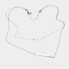 Load image into Gallery viewer, Silver 2Row Strand Double Monogram Detachable Chain Necklace
