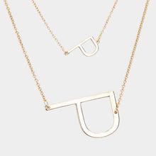 Load image into Gallery viewer, Gold 2Row Strand Double Monogram Detachable Chain Necklace
