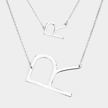 Load image into Gallery viewer, Silver 2Row Strand Double Monogram Detachable Chain Necklace
