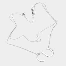 Load image into Gallery viewer, Silver 2Row Strand Double Monogram Detachable Chain Necklace
