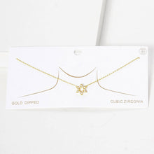 Load image into Gallery viewer, Gold CZ Stone Paved Gold Dipped Star Of David Pendant Necklace
