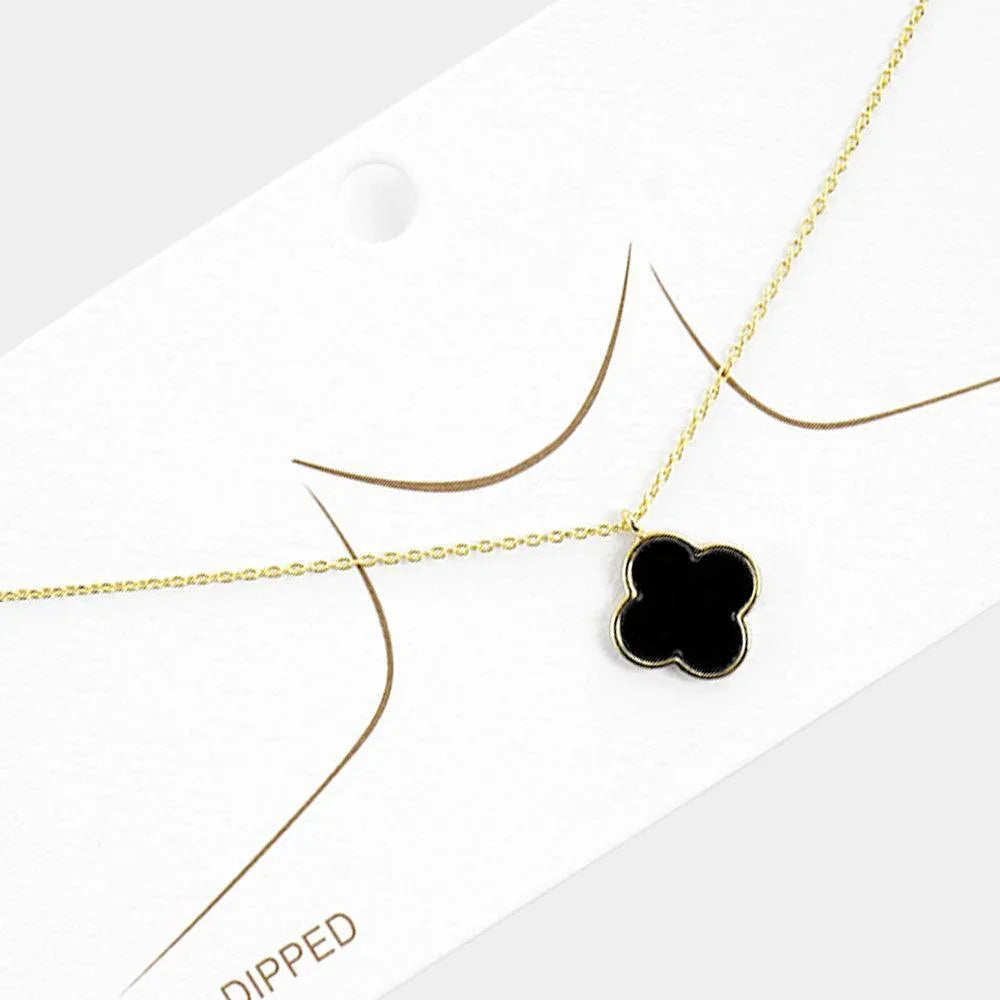 Gold Gold Dipped Quatrefoil Pendant Necklace - Jewelry Store by Erik Rayo