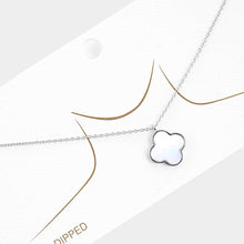 Load image into Gallery viewer, Gold White Gold Dipped Mother of Pearl Quatrefoil Pendant Necklace
