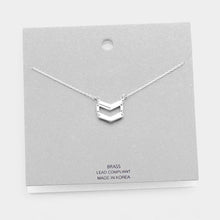 Load image into Gallery viewer, Brass Metal Chevron Pendant Necklace
