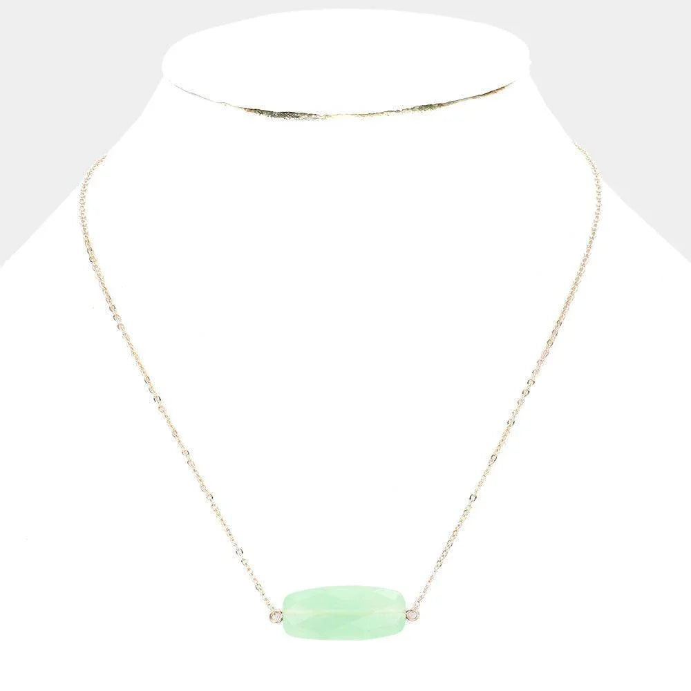 Green Natural Stone Pendant Necklace - Jewelry Store by Erik Rayo