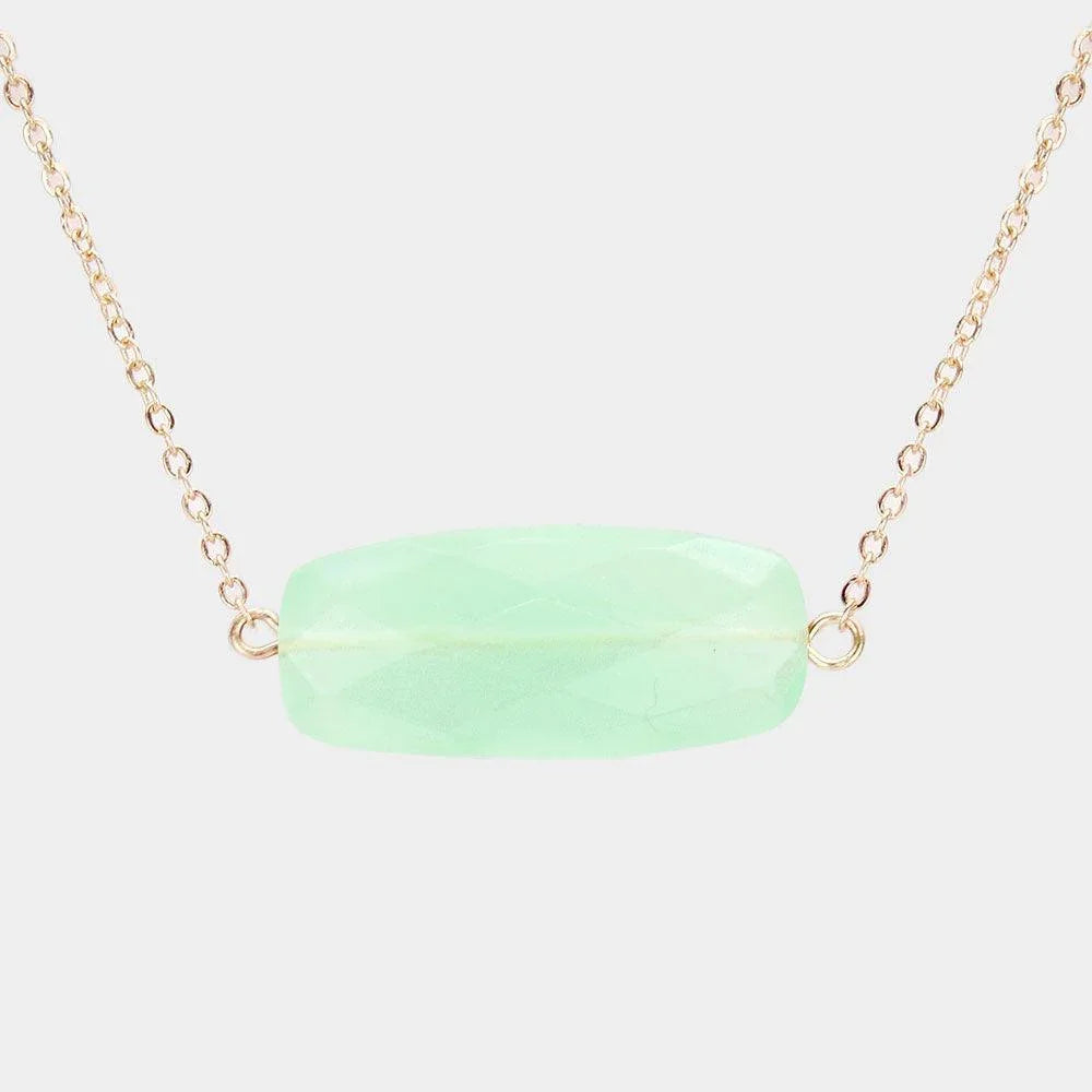 Green Natural Stone Pendant Necklace - Jewelry Store by Erik Rayo