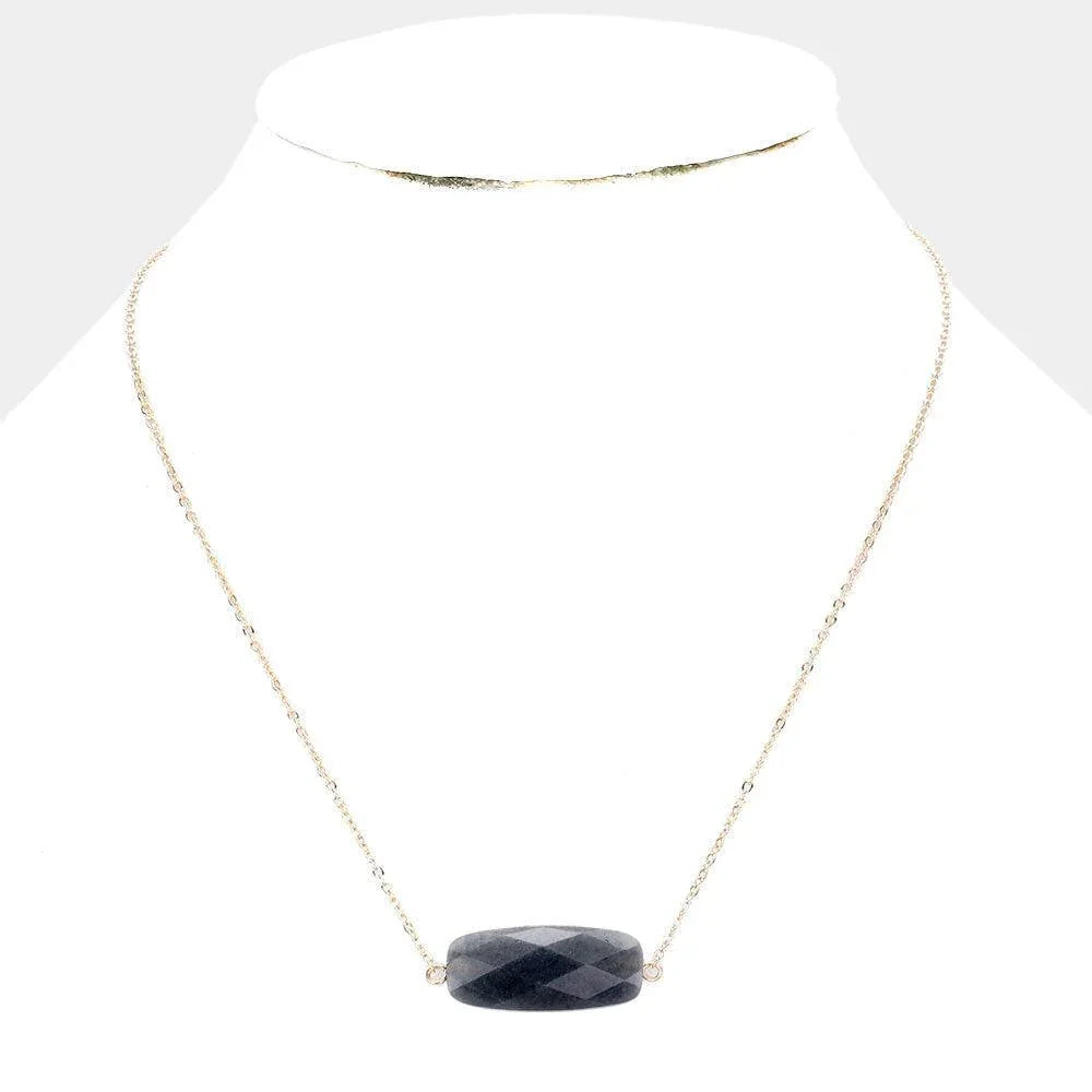Gray Natural Stone Pendant Necklace - Jewelry Store by Erik Rayo