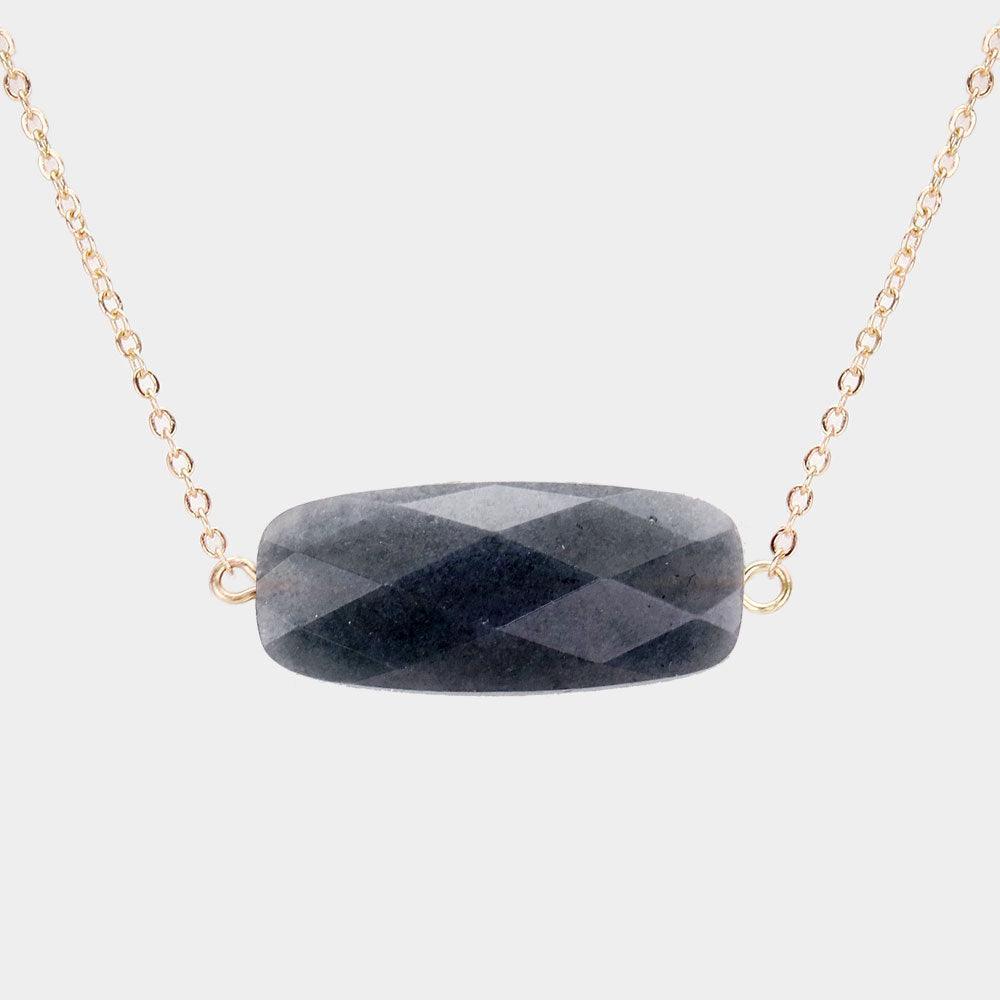 Gray Natural Stone Pendant Necklace - Jewelry Store by Erik Rayo