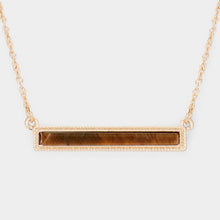 Load image into Gallery viewer, Gold Marble Gem Textured Metal Trim Pendant Necklace
