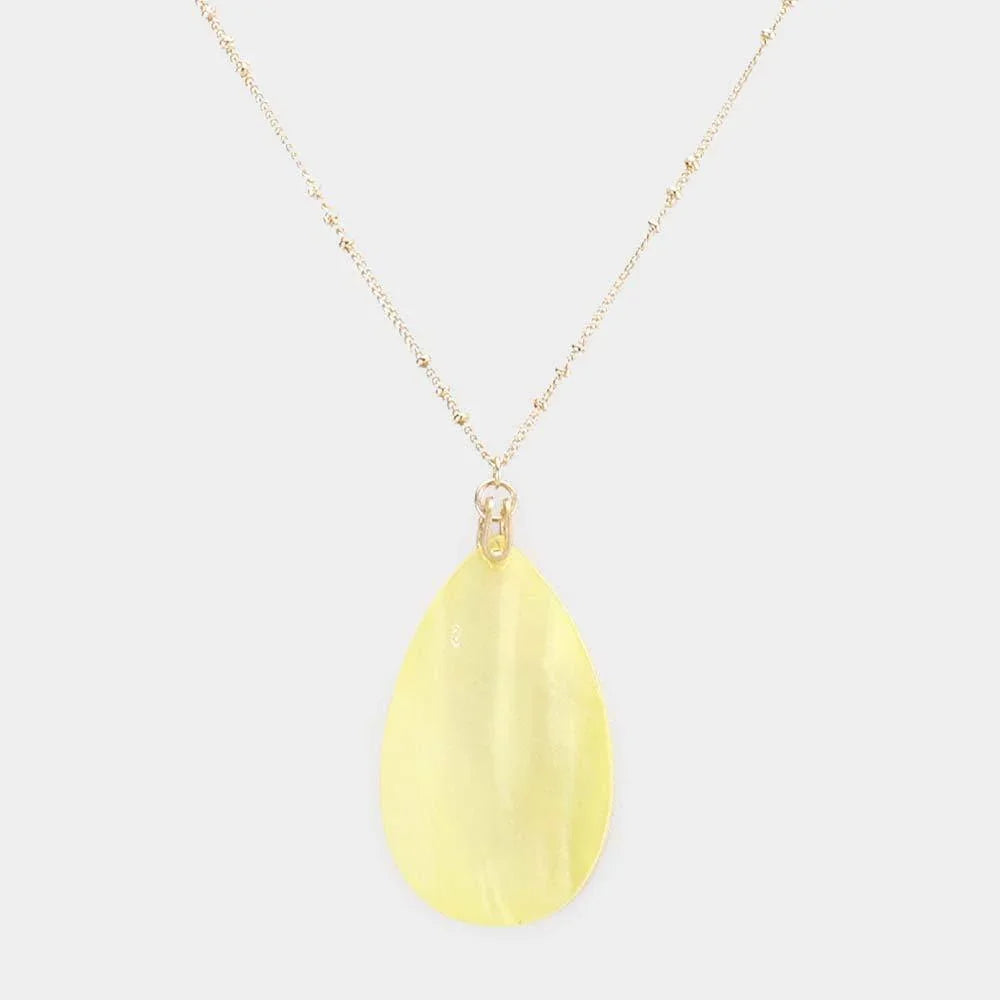 Yellow Genuine Shell Pendant Necklace - Jewelry Store by Erik Rayo