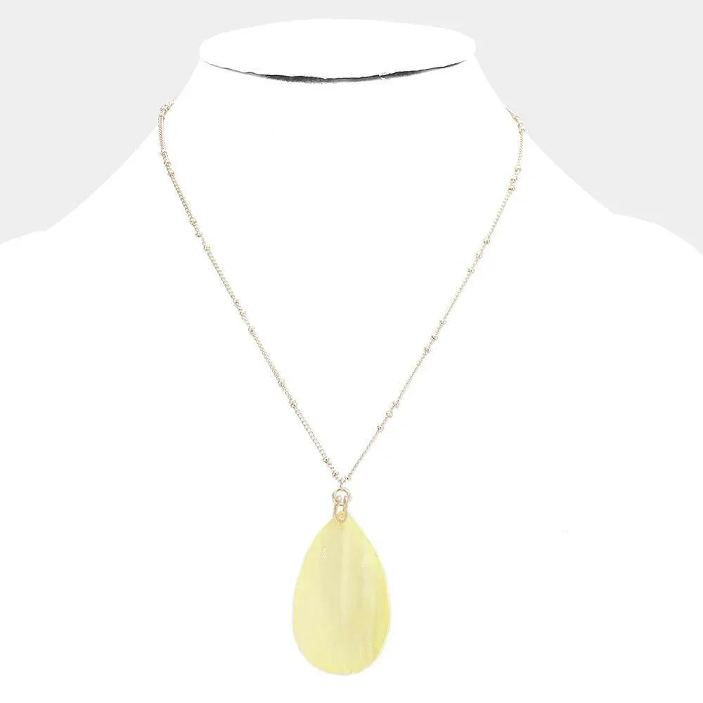 Yellow Genuine Shell Pendant Necklace - Jewelry Store by Erik Rayo