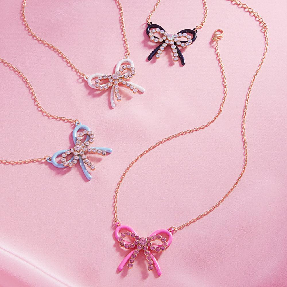 Cream Pearl Metal Bow Pendant Necklace - Jewelry Store by Erik Rayo