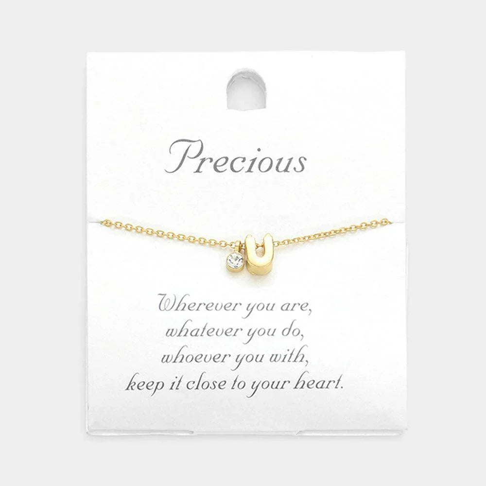 Letter U Monogram Pendant Necklace - Jewelry Store by Erik Rayo