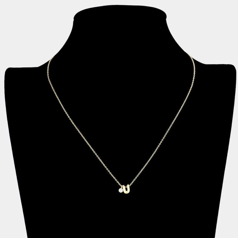 Letter U Monogram Pendant Necklace - Jewelry Store by Erik Rayo