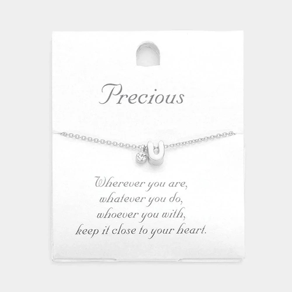 Letter U Monogram Pendant Necklace - Jewelry Store by Erik Rayo