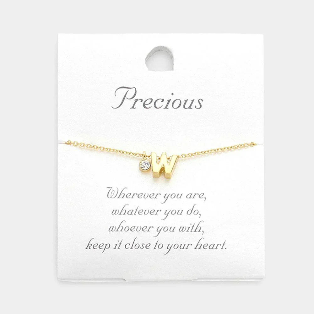 Letter W Monogram Pendant Necklace - Jewelry Store by Erik Rayo