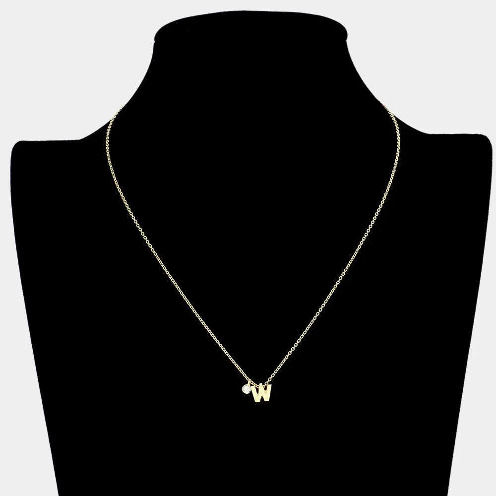 Letter W Monogram Pendant Necklace - Jewelry Store by Erik Rayo