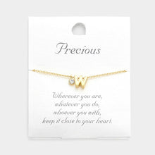 Load image into Gallery viewer, Letter W Monogram Pendant Necklace
