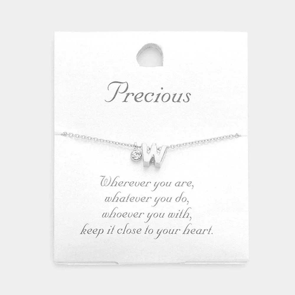 Letter W Monogram Pendant Necklace - Jewelry Store by Erik Rayo