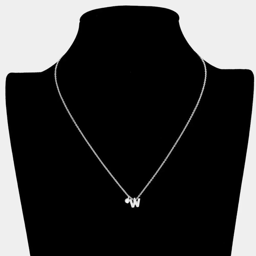 Letter W Monogram Pendant Necklace - Jewelry Store by Erik Rayo