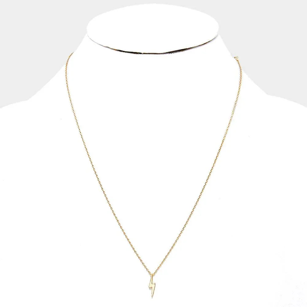 14K Gold Dipped Thunderbolt Pendant Necklace - Jewelry Store by Erik Rayo