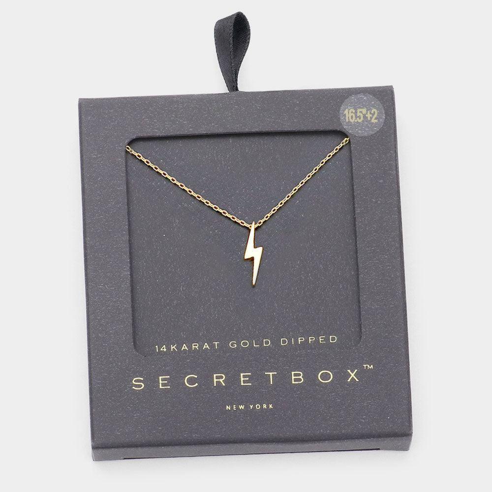 14K Gold Dipped Thunderbolt Pendant Necklace - Jewelry Store by Erik Rayo
