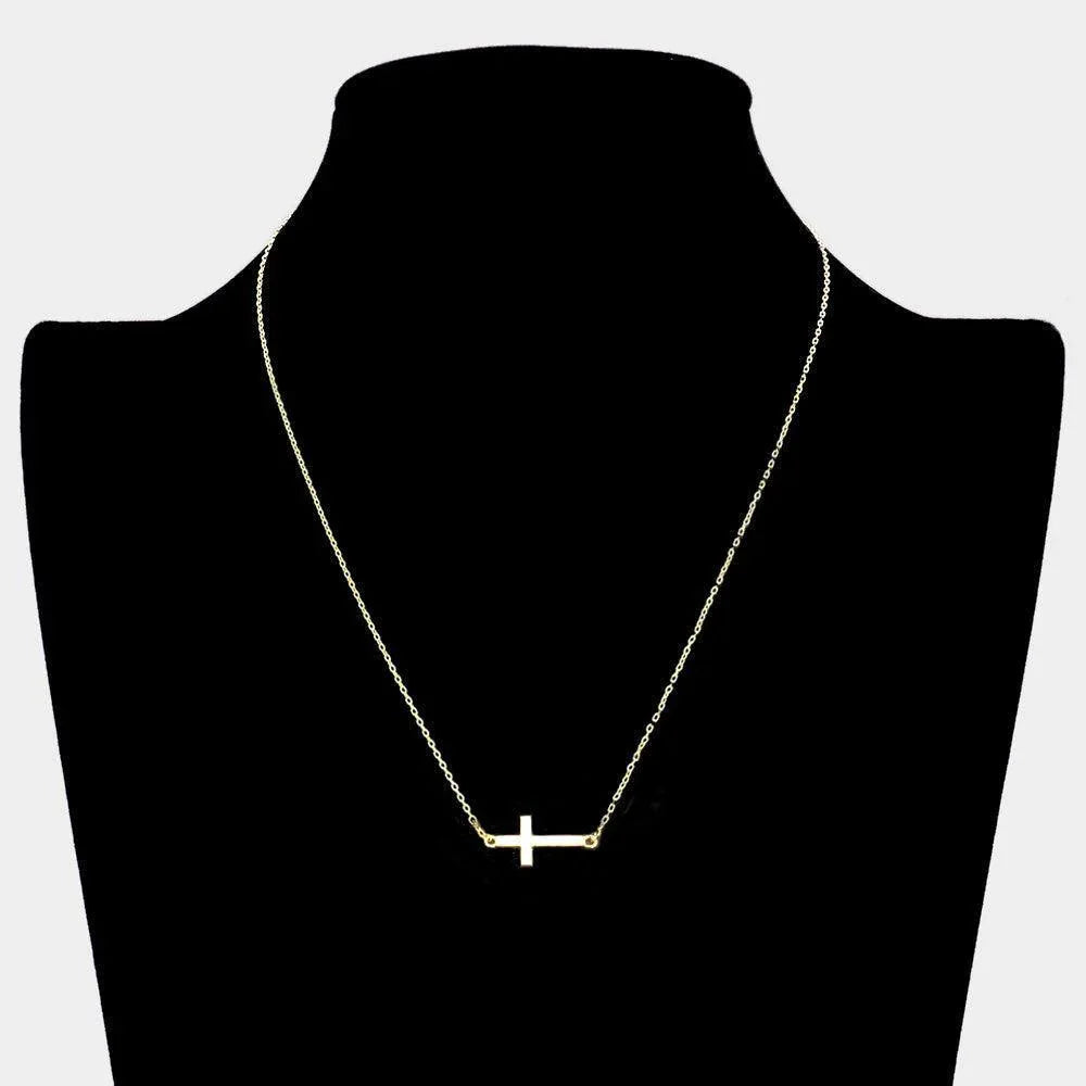 14K Gold Dipped Metal Cross Pendant Necklace - Jewelry Store by Erik Rayo