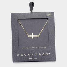 Load image into Gallery viewer, 14K Gold Dipped Metal Cross Pendant Necklace
