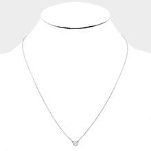 Load image into Gallery viewer, White Sterling Silver CZ Pave Mini Pendant Necklace
