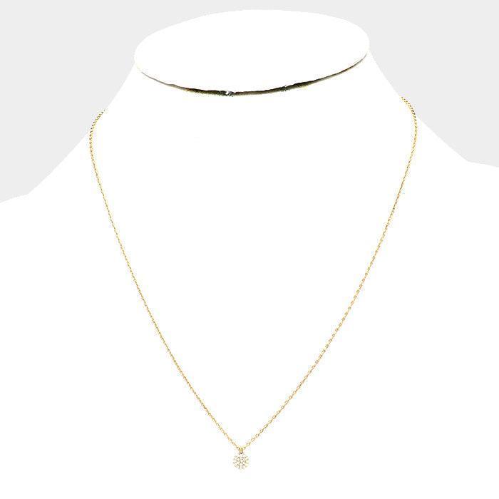 Gold Dipped CZ Round Pendant Necklace - Jewelry Store by Erik Rayo