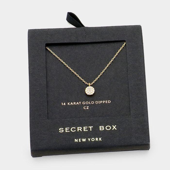 Gold Dipped CZ Round Pendant Necklace - Jewelry Store by Erik Rayo