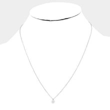 Load image into Gallery viewer, White White Gold Dipped CZ Round Pendant Necklace
