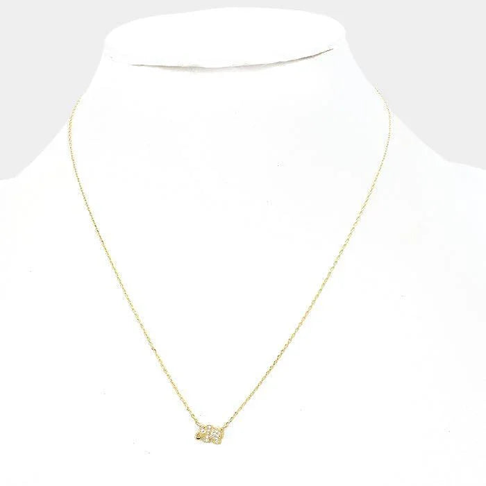 14K Gold Dipped CZ elephant pendant necklace - Jewelry Store by Erik Rayo