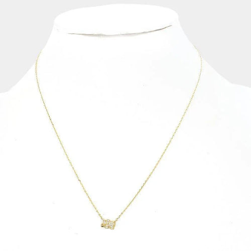 14K Gold Dipped CZ elephant pendant necklace - Jewelry Store by Erik Rayo