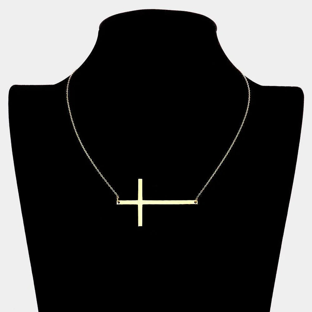 14K Gold Dipped Metal Cross Pendant Necklace - Jewelry Store by Erik Rayo