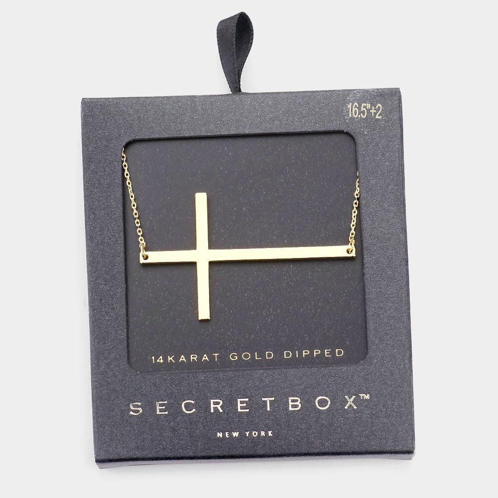 14K Gold Dipped Metal Cross Pendant Necklace - Jewelry Store by Erik Rayo