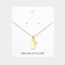 Load image into Gallery viewer, Gold 18K Gold Filled Cat Plate Pendant Necklace
