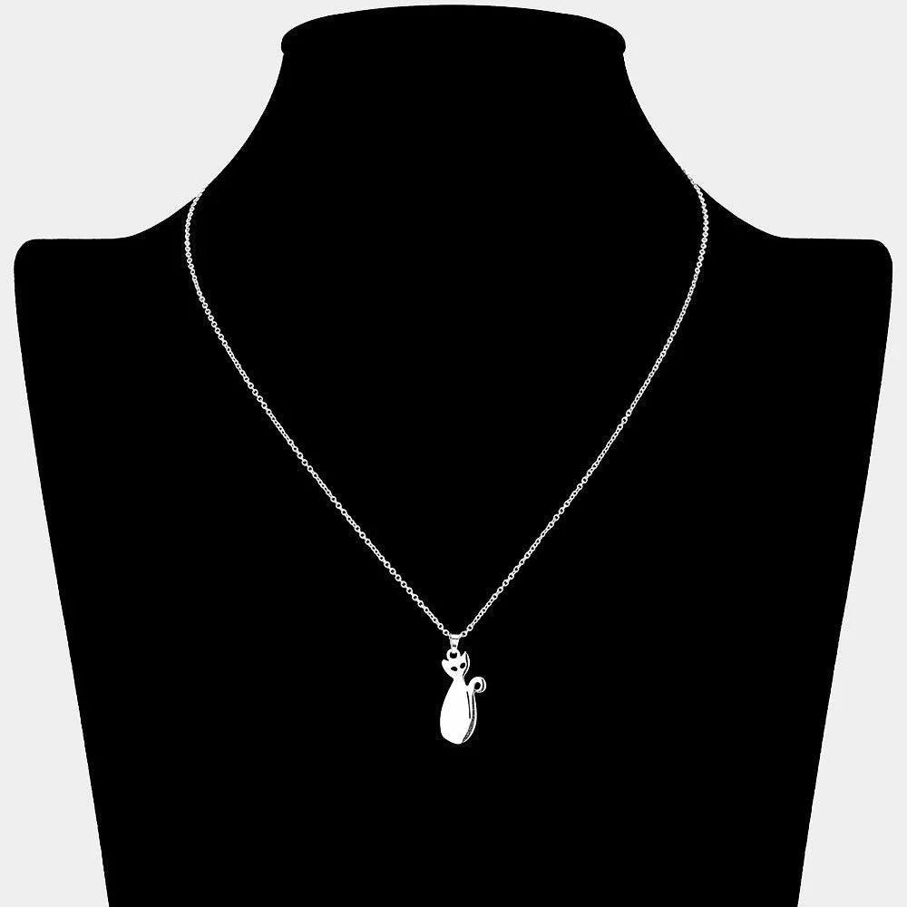 Cat Plate Pendant Necklace - Jewelry Store by Erik Rayo