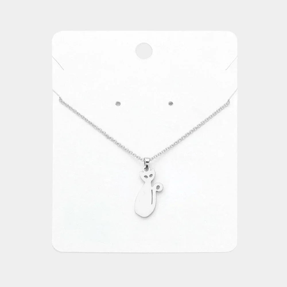 Cat Plate Pendant Necklace - Jewelry Store by Erik Rayo