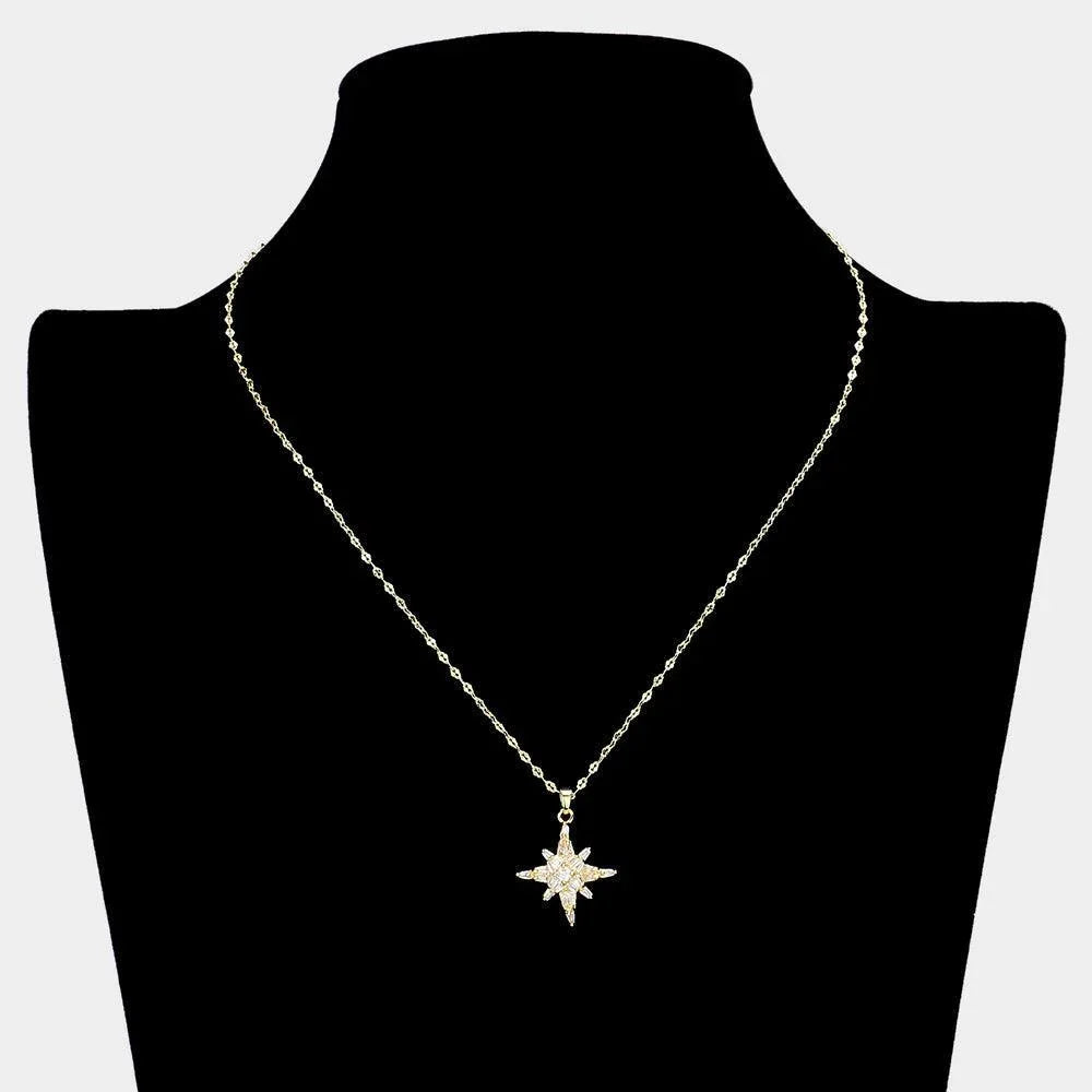 Gold 18K Gold Filled CZ Stone Star Pendant Necklace - Jewelry Store by Erik Rayo