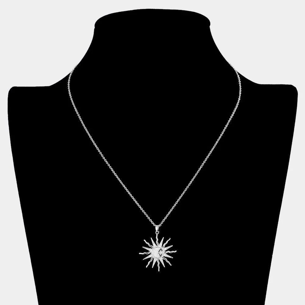 CZ Stone Sunburst Pendant Necklace - Jewelry Store by Erik Rayo