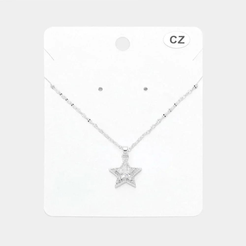 CZ Stone Paved Star Pendant Necklace - Jewelry Store by Erik Rayo