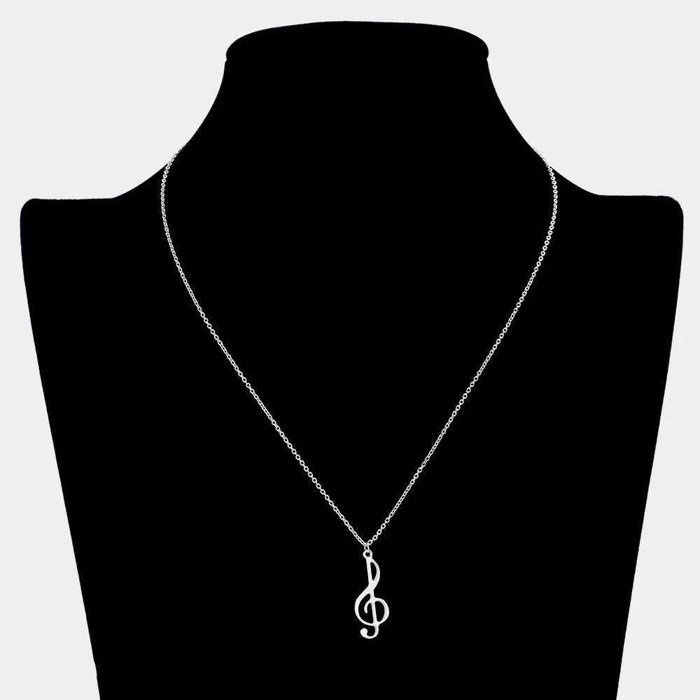 Treble Clef Pendant Necklace - Jewelry Store by Erik Rayo