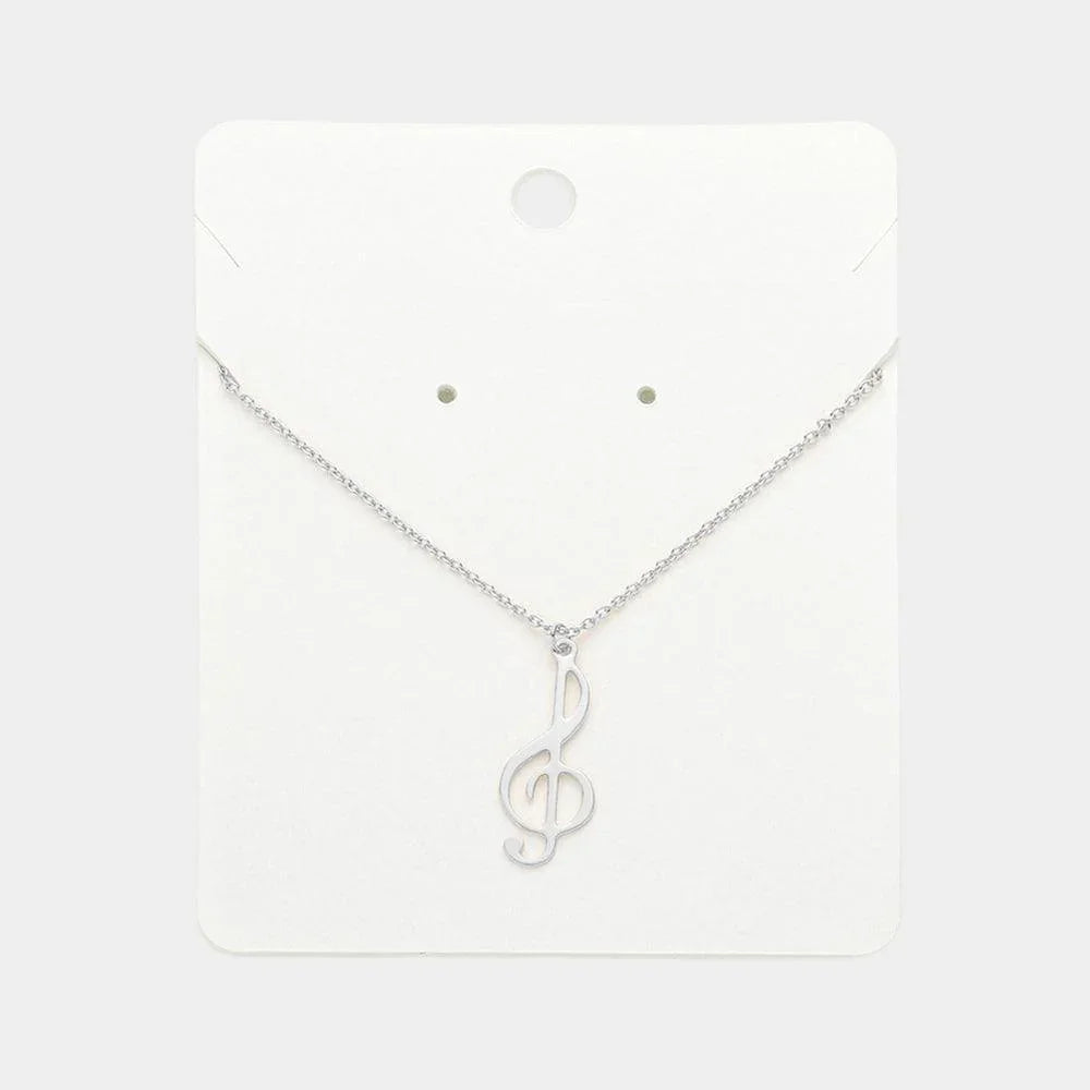 Treble Clef Pendant Necklace - Jewelry Store by Erik Rayo