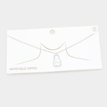 Load image into Gallery viewer, Gold LOVE White Gold Dipped Metal Lock Pendant Necklace
