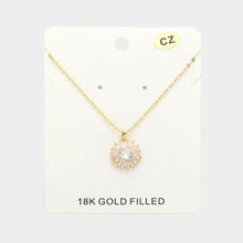 Load image into Gallery viewer, Gold 18K Gold Filled CZ Stone Flower Pendant Necklace
