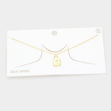 Load image into Gallery viewer, Gold Gold Dipped Metal Lock Pendant Necklace
